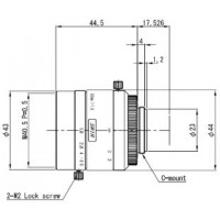 1" 50MM F1.8 MANUAL IRIS C-MOUNT LENS, 5 MEGAPIXEL RATED, SWIR TYPE (700-2000NM)